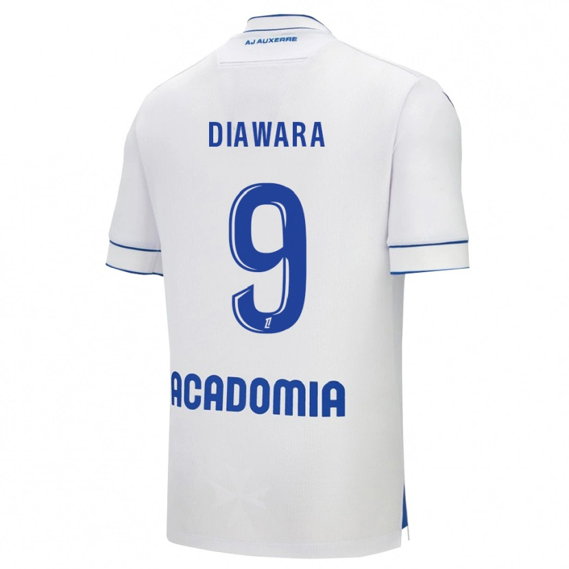 Danxen Donna Maglia Tidiane Diawara #9 Bianco Blu Kit Gara Home 2025/26 Maglietta