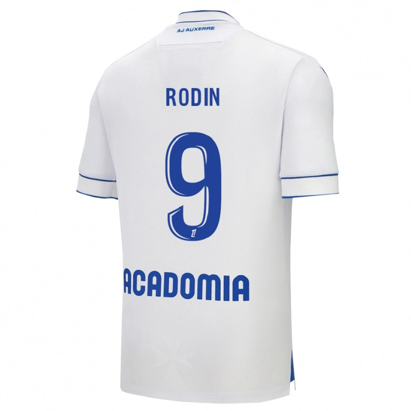 Danxen Donna Maglia Ryan Rodin #9 Bianco Blu Kit Gara Home 2025/26 Maglietta