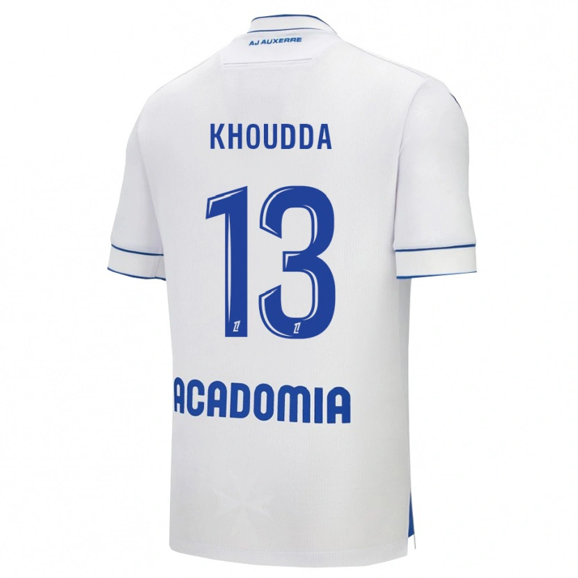 Danxen Donna Maglia Youssef Khoudda #13 Bianco Blu Kit Gara Home 2025/26 Maglietta