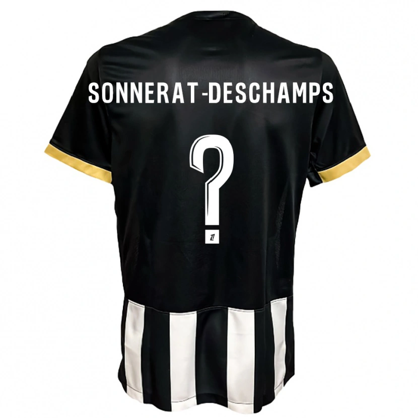 Danxen Donna Maglia Nattio Sonnerat-Deschamps #0 Nero Bianco Kit Gara Home 2025/26 Maglietta