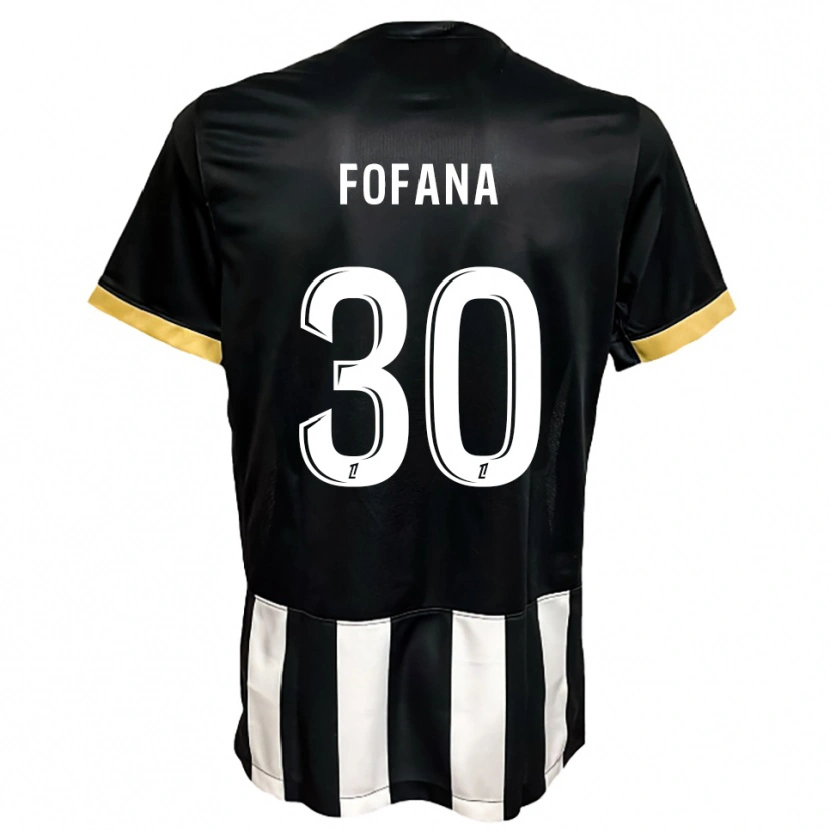 Danxen Donna Maglia Yahia Fofana #30 Nero Bianco Kit Gara Home 2025/26 Maglietta