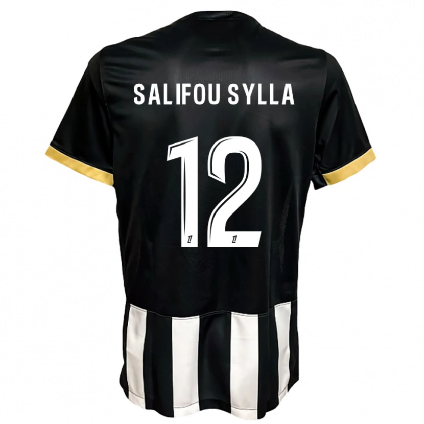 Danxen Donna Maglia Salifou Sylla #12 Nero Bianco Kit Gara Home 2025/26 Maglietta