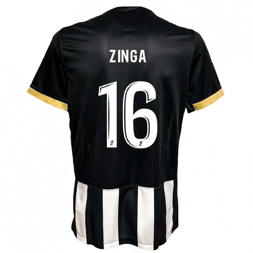 Danxen Donna Maglia Melvin Zinga #16 Nero Bianco Kit Gara Home 2025/26 Maglietta