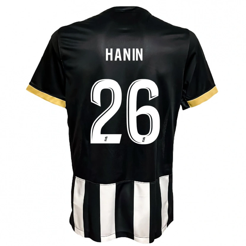 Danxen Donna Maglia Florent Hanin #26 Nero Bianco Kit Gara Home 2025/26 Maglietta