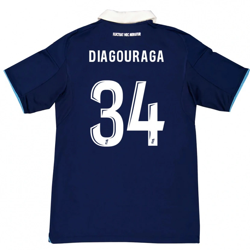 Danxen Donna Maglia Djibril Diagouraga #34 Blu Scuro Bianco Kit Gara Home 2025/26 Maglietta