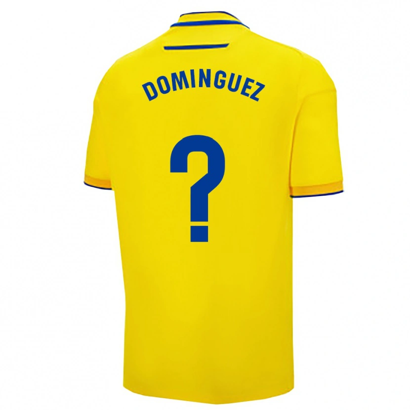 Danxen Donna Maglia Rubén Domínguez #0 Giallo Blu Scuro Kit Gara Home 2025/26 Maglietta