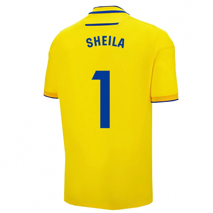 Danxen Donna Maglia Sheila Ibañez Campillo #1 Giallo Blu Scuro Kit Gara Home 2025/26 Maglietta
