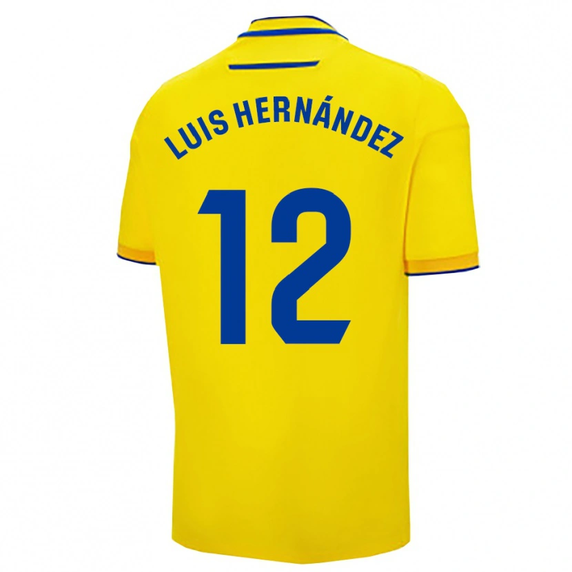 Danxen Donna Maglia Luis Hernández #12 Giallo Blu Scuro Kit Gara Home 2025/26 Maglietta