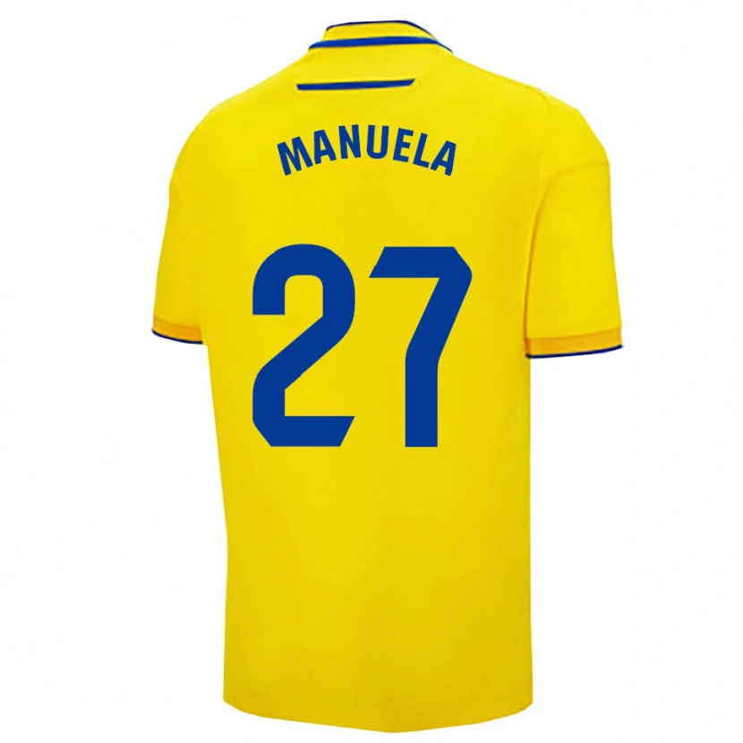 Danxen Donna Maglia Manuela Carrasco García #27 Giallo Blu Scuro Kit Gara Home 2025/26 Maglietta