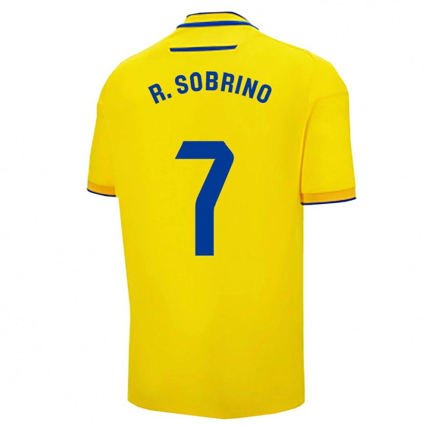 Danxen Donna Maglia Rubén Sobrino #7 Giallo Blu Scuro Kit Gara Home 2025/26 Maglietta