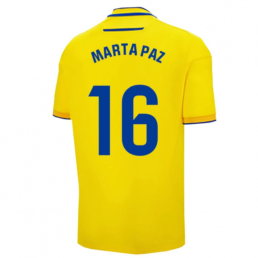 Danxen Donna Maglia Marta De Los Milagros Paz Cruz #16 Giallo Blu Scuro Kit Gara Home 2025/26 Maglietta