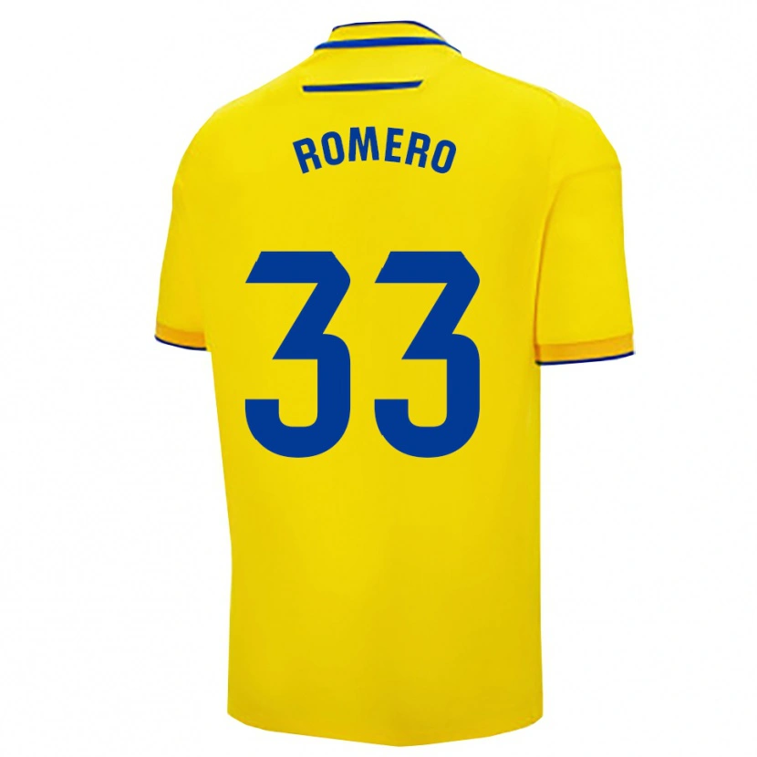 Danxen Donna Maglia Saúl Romero #33 Giallo Blu Scuro Kit Gara Home 2025/26 Maglietta