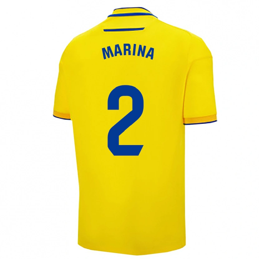 Danxen Donna Maglia Marina Galvez Jimenez #2 Giallo Blu Scuro Kit Gara Home 2025/26 Maglietta