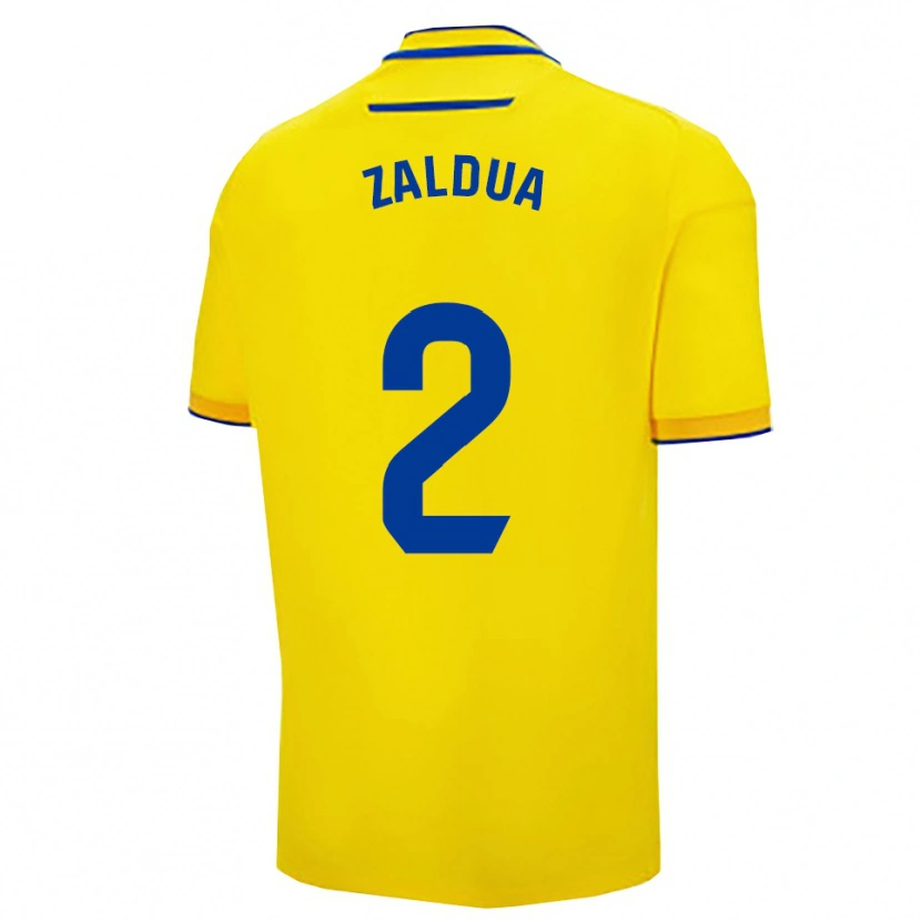 Danxen Donna Maglia Joseba Zaldua #2 Giallo Blu Scuro Kit Gara Home 2025/26 Maglietta