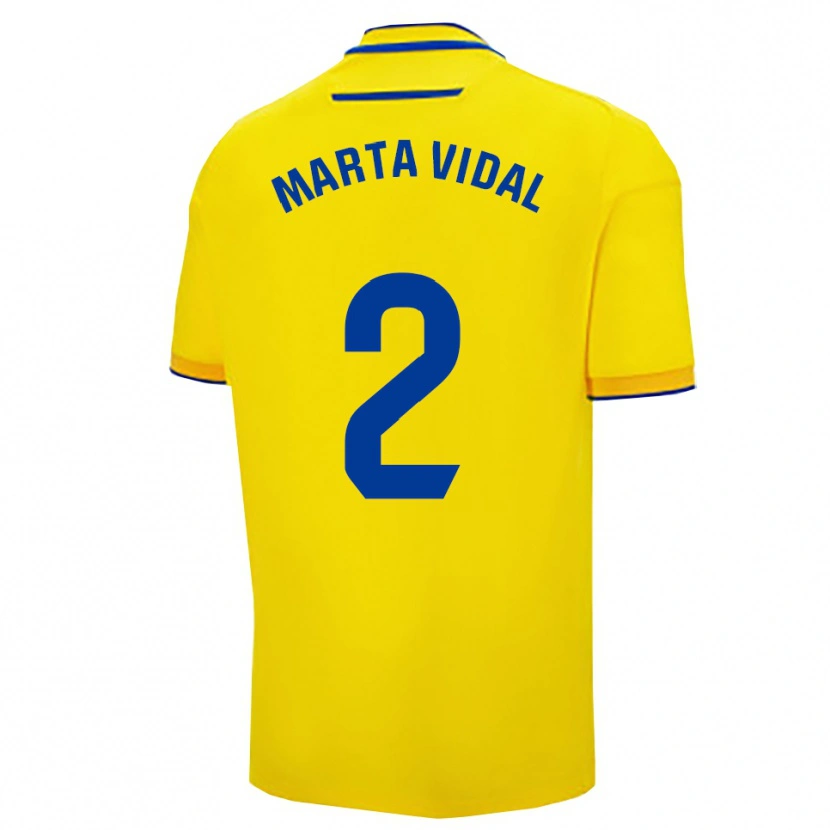Danxen Donna Maglia Marta Vidal Vela #2 Giallo Blu Scuro Kit Gara Home 2025/26 Maglietta