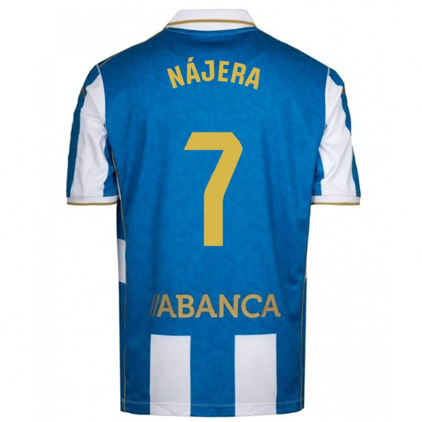 Danxen Donna Maglia Mario Nájera #7 Bianco Blu Kit Gara Home 2025/26 Maglietta