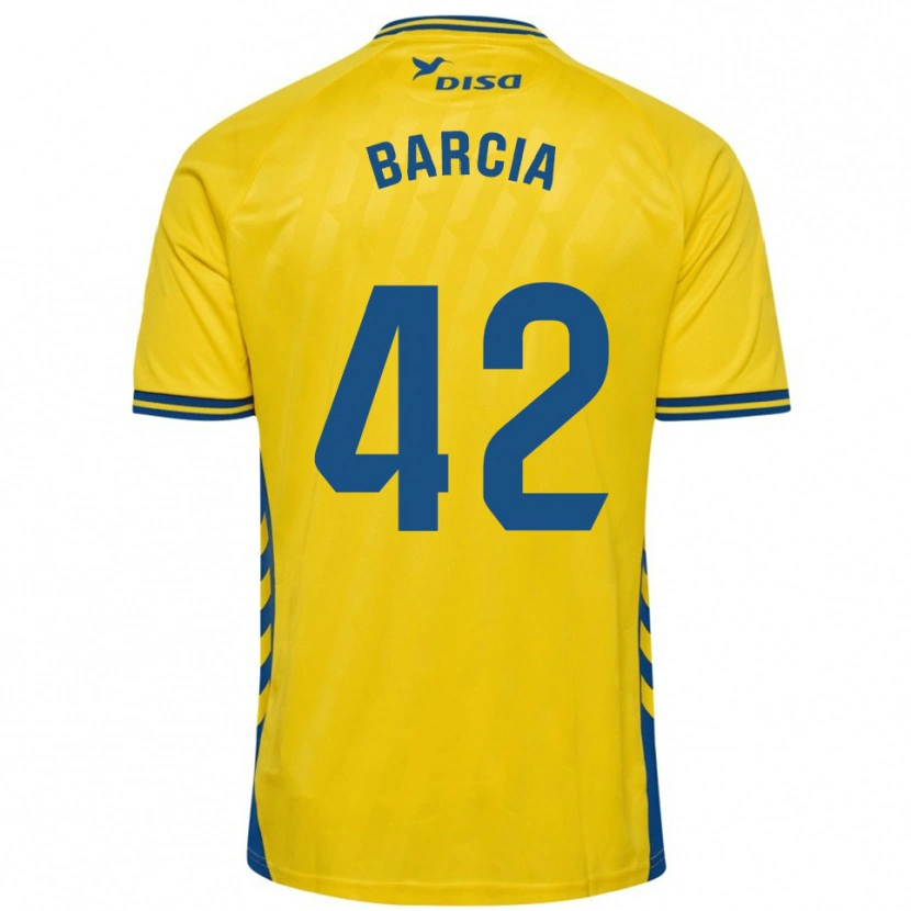 Danxen Donna Maglia Sergio Barcia #42 Giallo Blu Kit Gara Home 2025/26 Maglietta