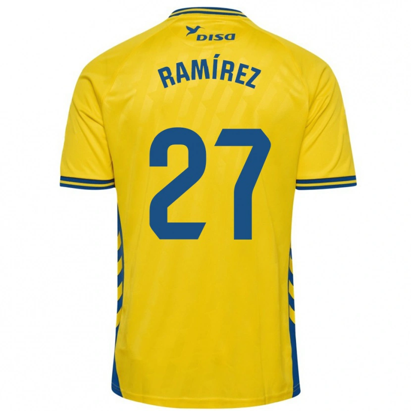 Danxen Donna Maglia Kirian Ramírez #27 Giallo Blu Kit Gara Home 2025/26 Maglietta