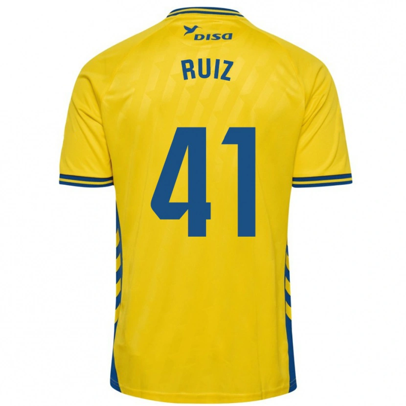 Danxen Donna Maglia Sergio Ruiz #41 Giallo Blu Kit Gara Home 2025/26 Maglietta