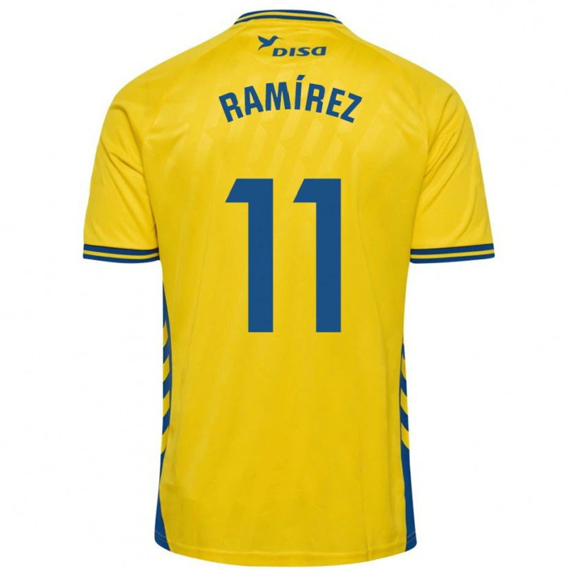 Danxen Donna Maglia Benito Ramírez #11 Giallo Blu Kit Gara Home 2025/26 Maglietta