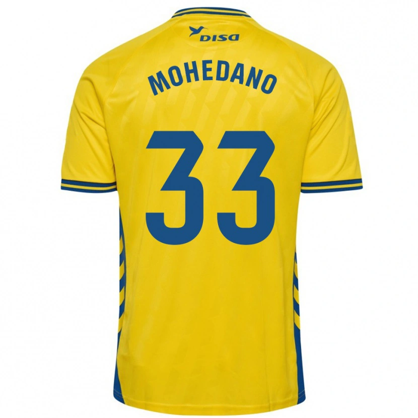 Danxen Donna Maglia Eduard Mohedano #33 Giallo Blu Kit Gara Home 2025/26 Maglietta