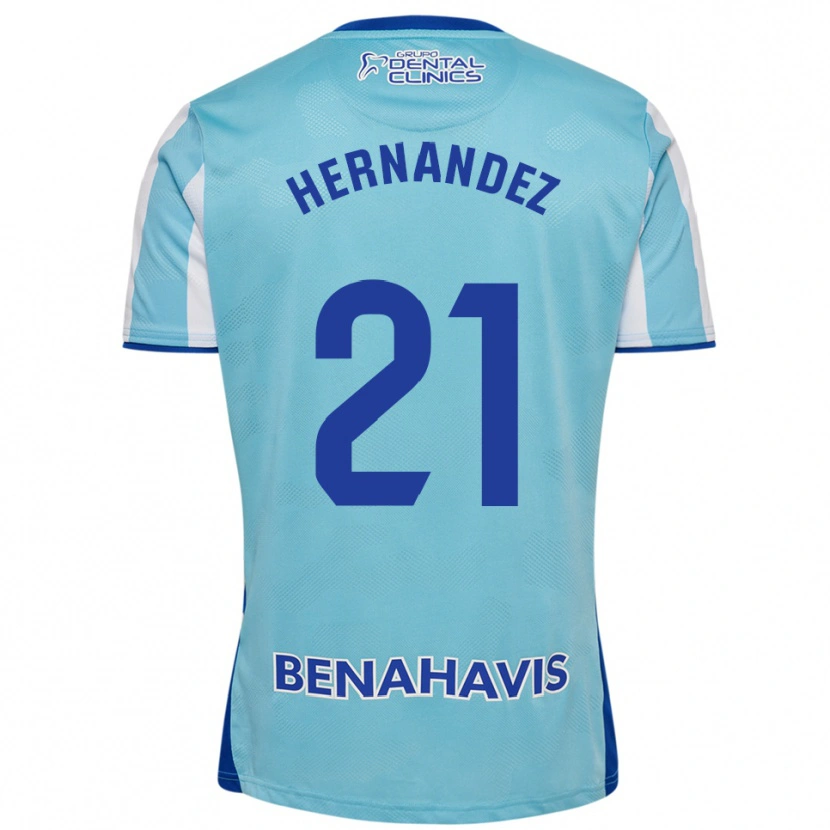 Danxen Donna Maglia Juan Hernández #21 Azzurro Bianco Kit Gara Home 2025/26 Maglietta