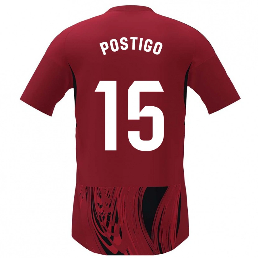 Danxen Donna Maglia Sergio Postigo #15 Rosso Nero Kit Gara Home 2025/26 Maglietta