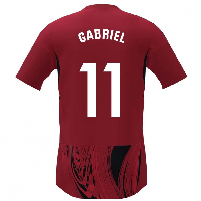 Danxen Donna Maglia Sergio Gabriel #11 Rosso Nero Kit Gara Home 2025/26 Maglietta