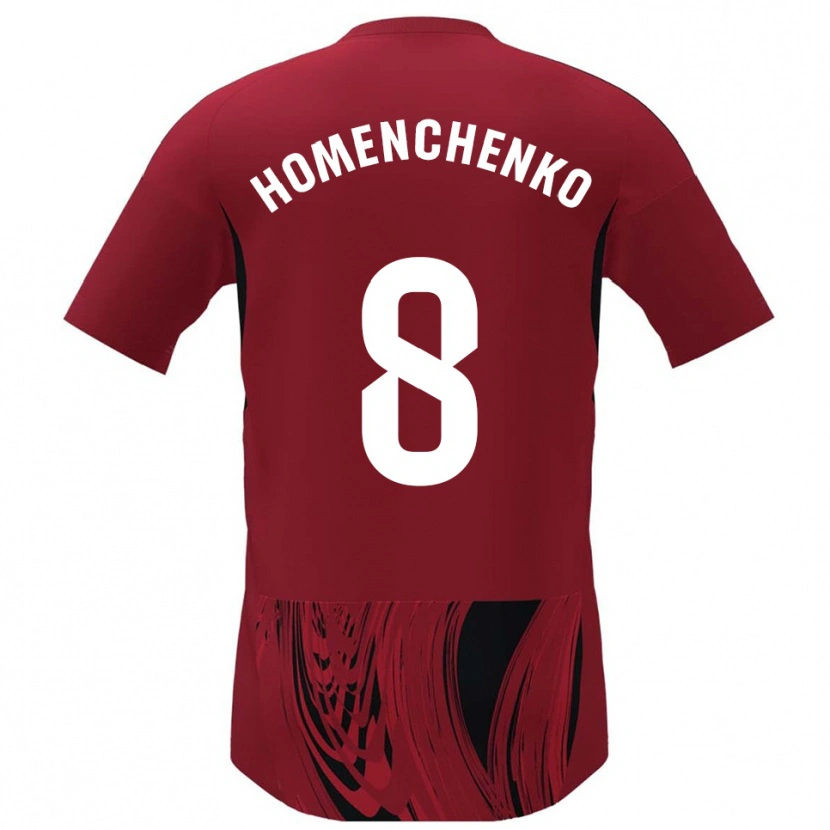 Danxen Donna Maglia Santiago Homenchenko #8 Rosso Nero Kit Gara Home 2025/26 Maglietta