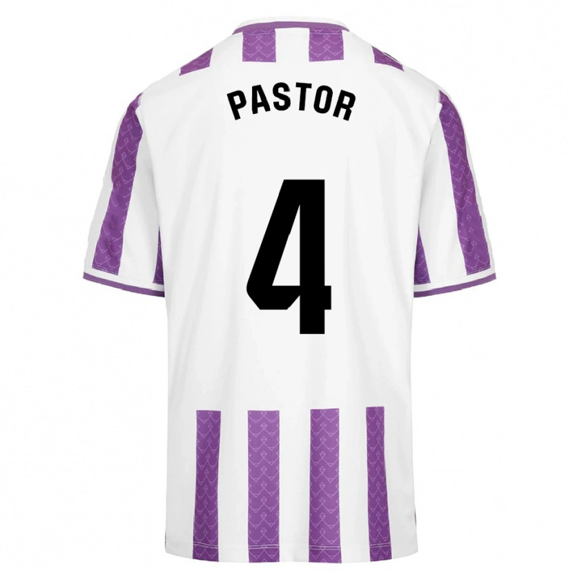 Danxen Donna Maglia Alba Pastor Rodríguez #4 Viola Bianco Kit Gara Home 2025/26 Maglietta