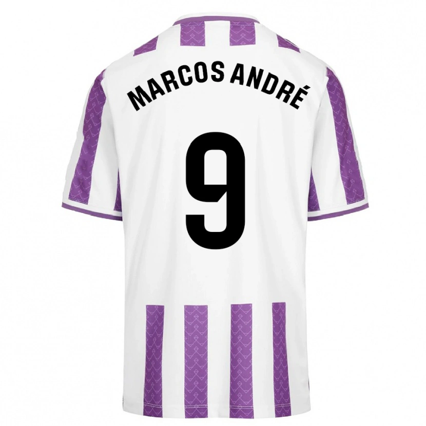 Danxen Donna Maglia Marcos André #9 Viola Bianco Kit Gara Home 2025/26 Maglietta