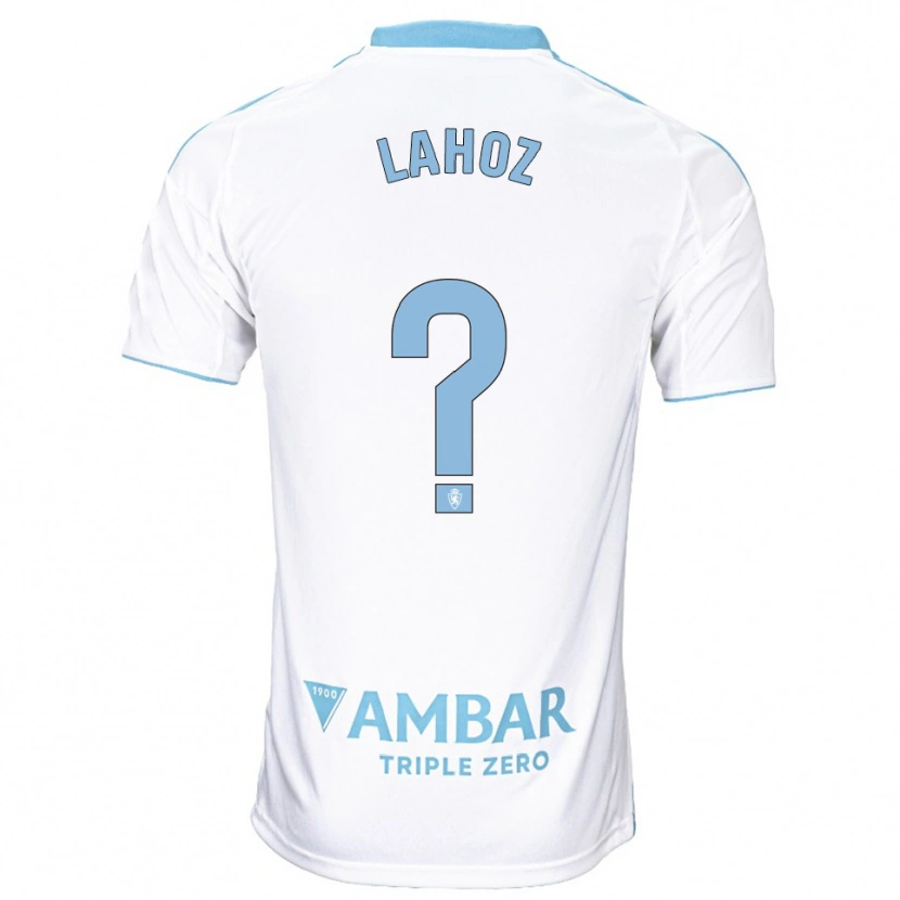 Danxen Donna Maglia Álvaro Lahoz #0 Bianco Azzurro Kit Gara Home 2025/26 Maglietta