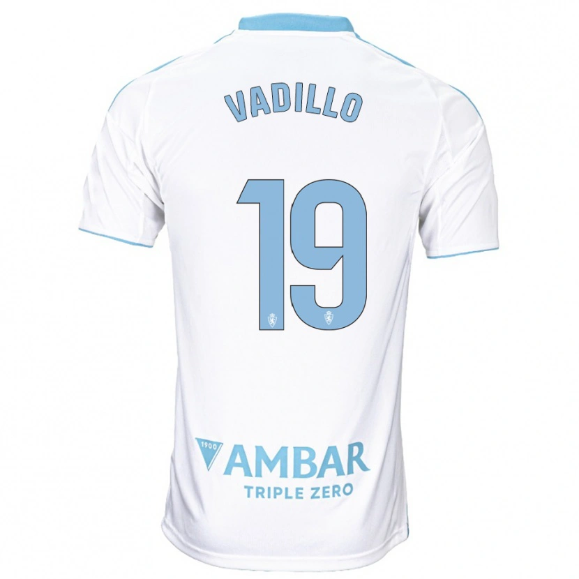 Danxen Donna Maglia Iker Vadillo #19 Bianco Azzurro Kit Gara Home 2025/26 Maglietta