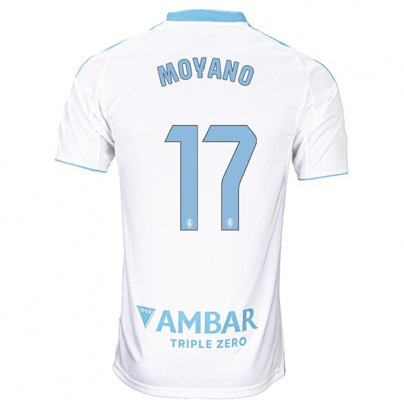 Danxen Donna Maglia Sebas Moyano #17 Bianco Azzurro Kit Gara Home 2025/26 Maglietta