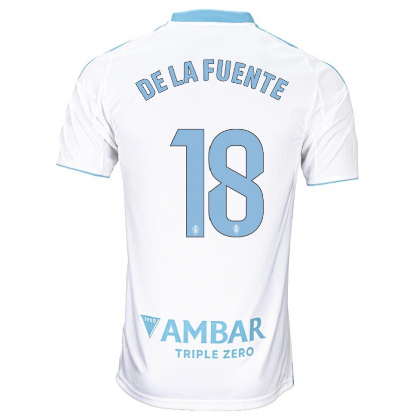 Danxen Donna Maglia Paulino De La Fuente #18 Bianco Azzurro Kit Gara Home 2025/26 Maglietta