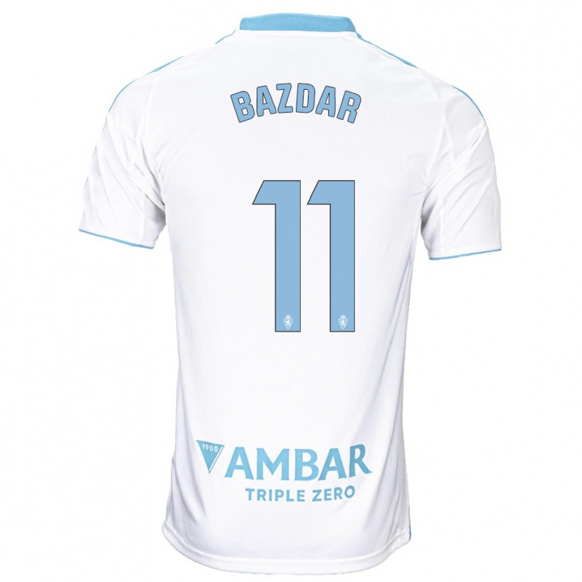 Danxen Donna Maglia Samed Bazdar #11 Bianco Azzurro Kit Gara Home 2025/26 Maglietta