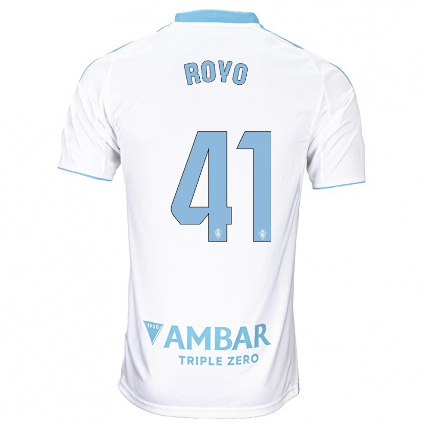 Danxen Donna Maglia Eduardo Royo #41 Bianco Azzurro Kit Gara Home 2025/26 Maglietta