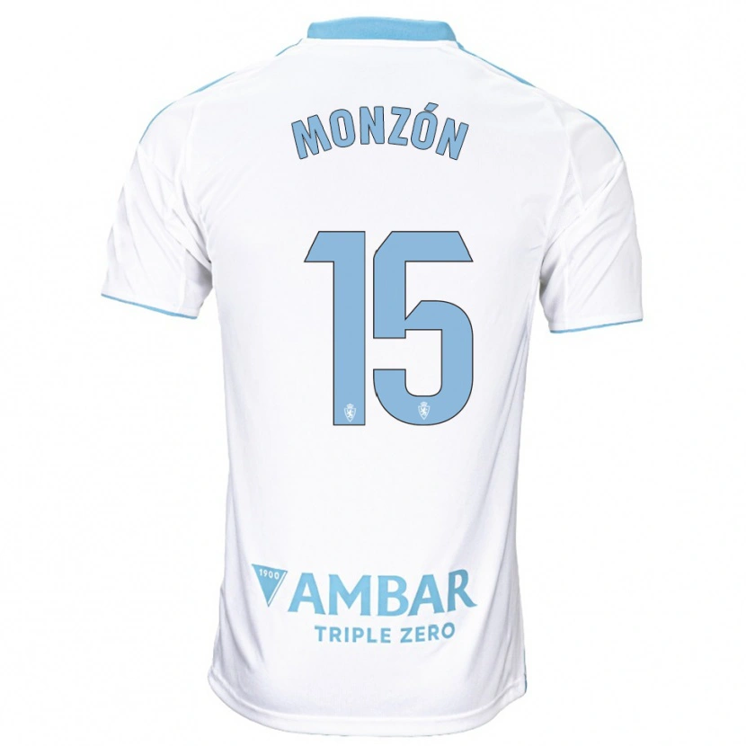 Danxen Donna Maglia Diego Monzón #15 Bianco Azzurro Kit Gara Home 2025/26 Maglietta