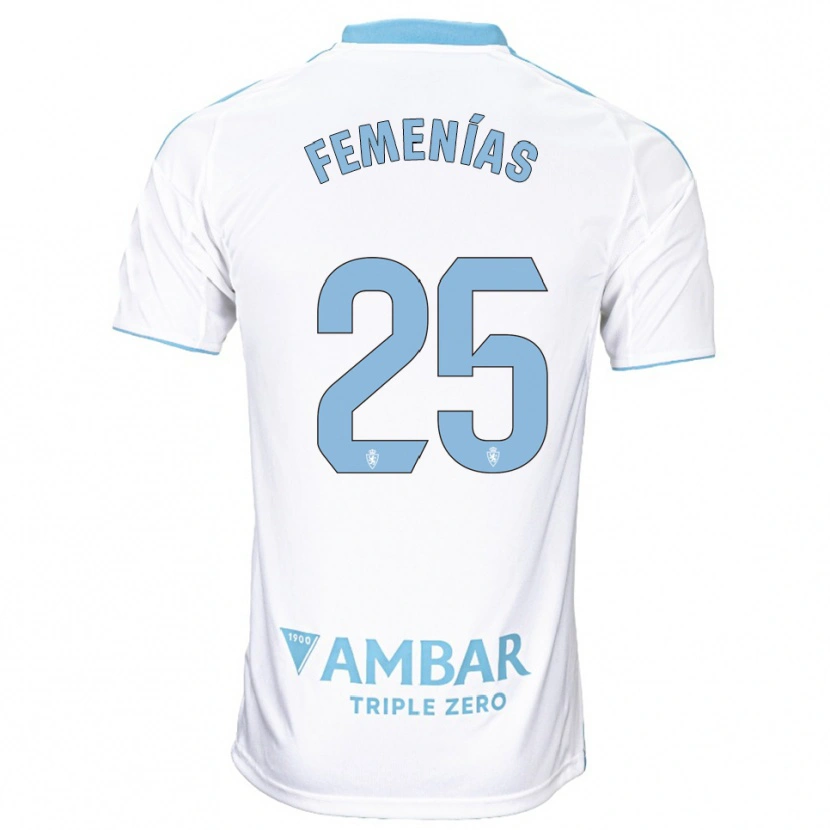Danxen Donna Maglia Joan Femenías #25 Bianco Azzurro Kit Gara Home 2025/26 Maglietta