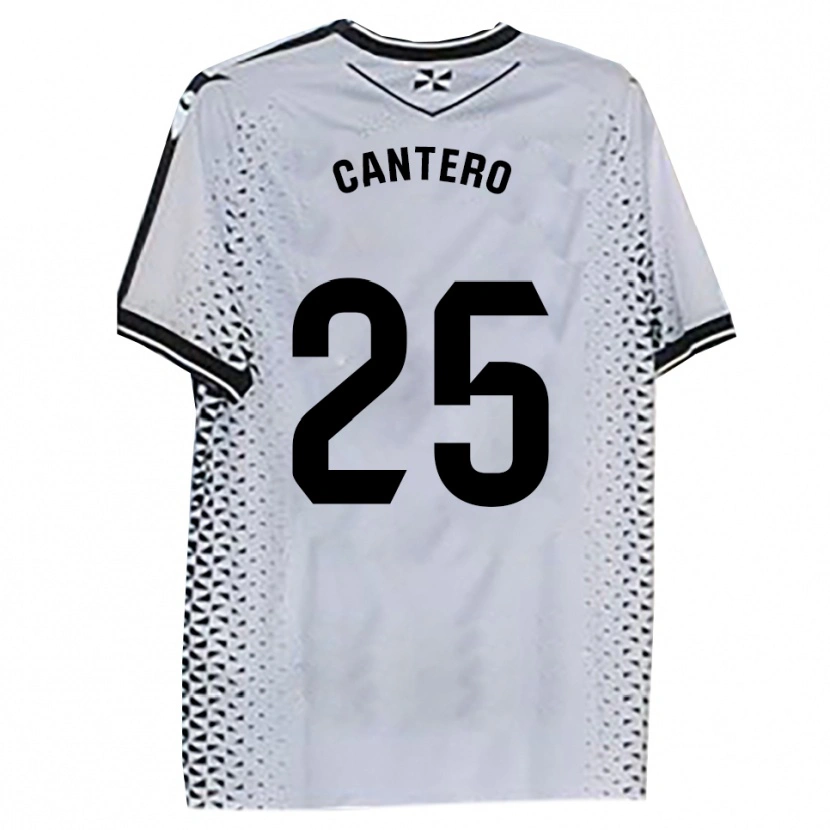 Danxen Donna Maglia Yago Cantero #25 Bianco Nero Kit Gara Home 2025/26 Maglietta