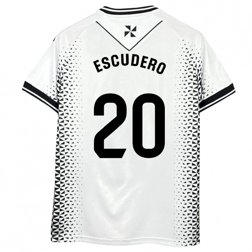 Danxen Donna Maglia Andy Escudero #20 Bianco Nero Kit Gara Home 2025/26 Maglietta