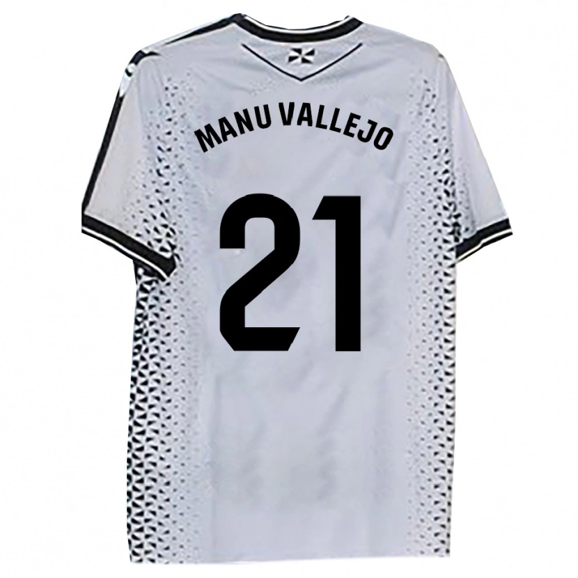 Danxen Donna Maglia Manu Vallejo #21 Bianco Nero Kit Gara Home 2025/26 Maglietta