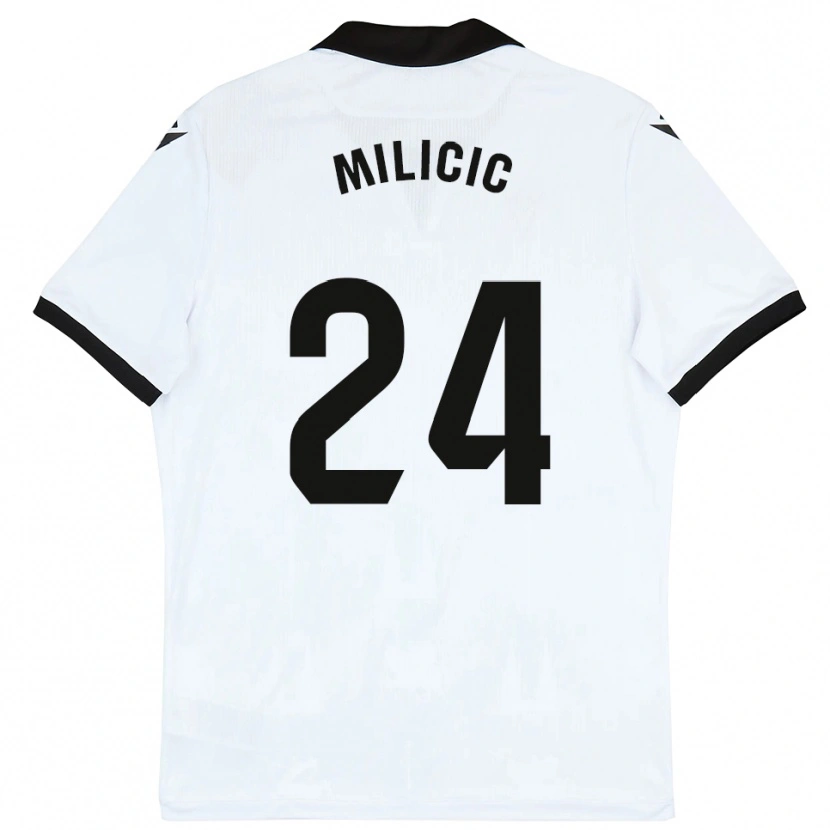 Danxen Donna Maglia Nikola Milicic #24 Bianco Nero Kit Gara Home 2025/26 Maglietta