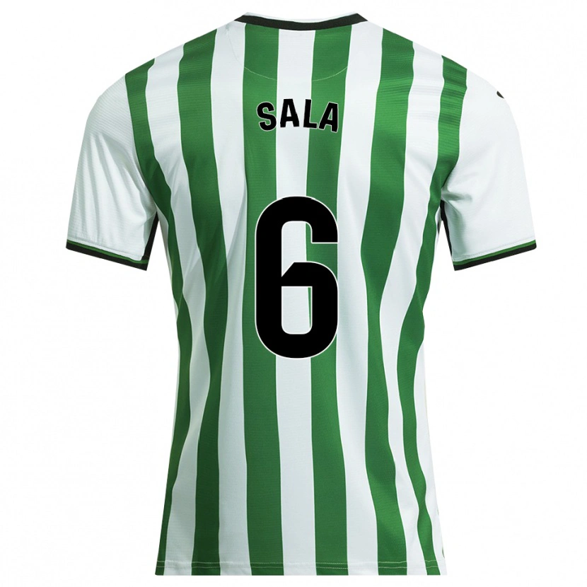 Danxen Donna Maglia Álex Sala #6 Bianco Verde Kit Gara Home 2025/26 Maglietta