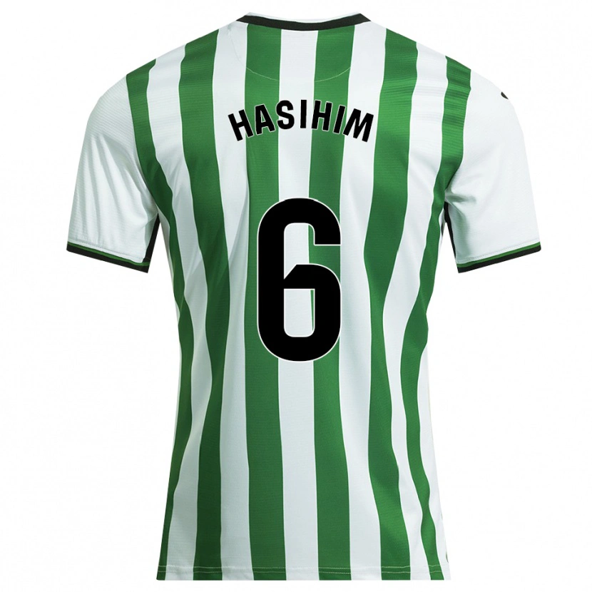 Danxen Donna Maglia Hasihim #6 Bianco Verde Kit Gara Home 2025/26 Maglietta