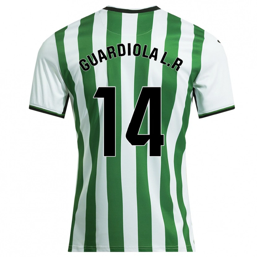 Danxen Donna Maglia Sergi Guardiola #14 Bianco Verde Kit Gara Home 2025/26 Maglietta