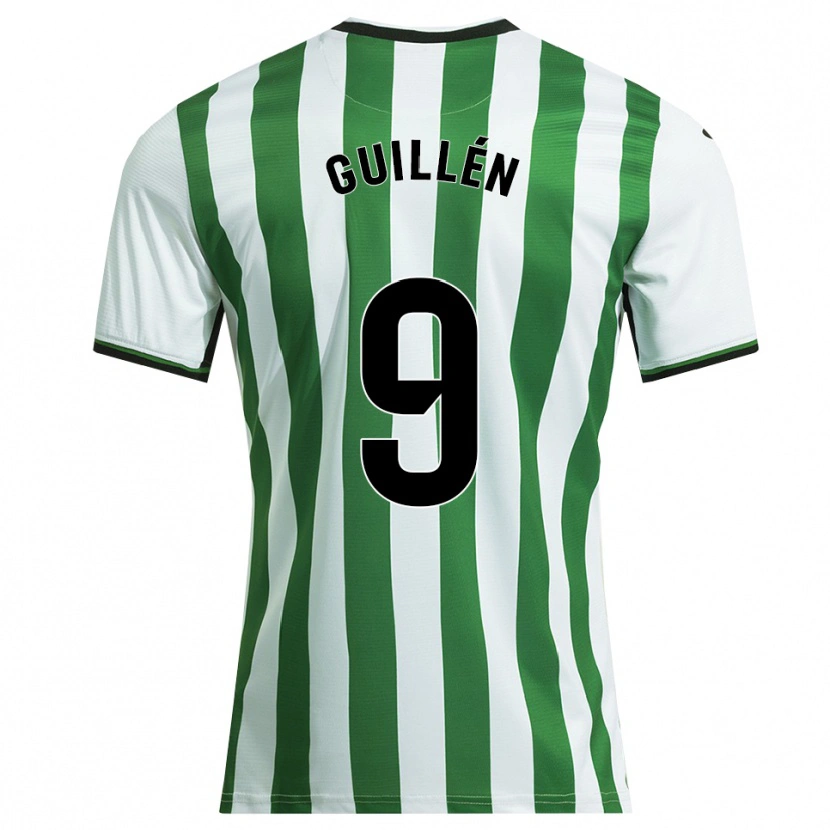 Danxen Donna Maglia Lorena Guillén Vallejo #9 Bianco Verde Kit Gara Home 2025/26 Maglietta