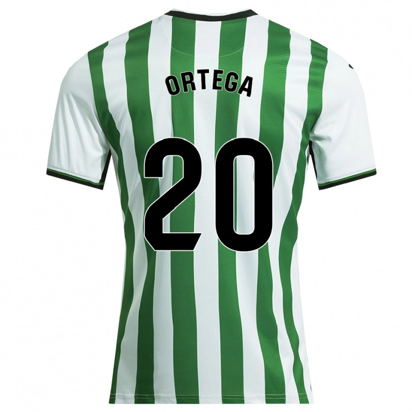 Danxen Donna Maglia David Ortega #20 Bianco Verde Kit Gara Home 2025/26 Maglietta
