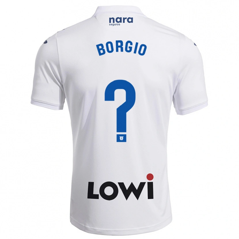 Danxen Donna Maglia Íñigo Borgio #0 Bianco Blu Scuro Kit Gara Home 2025/26 Maglietta