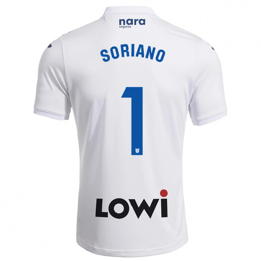 Danxen Donna Maglia Juan Soriano #1 Bianco Blu Scuro Kit Gara Home 2025/26 Maglietta